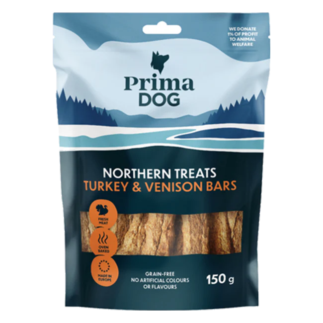 PrimaDog Northern Treats Bars Kalkon & Hjort