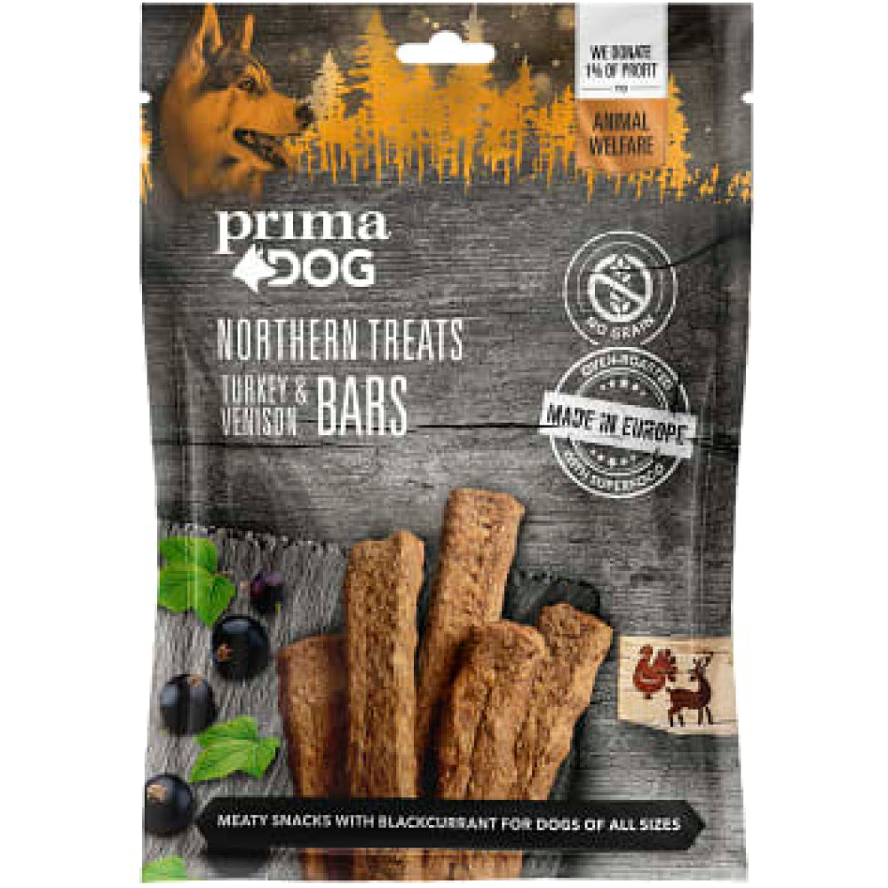 PrimaDog Northern Treats Bars kalkon & hjort