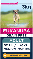 Eukanuba Grain Free Adult Small Medium Dry Dog Food Chicken
