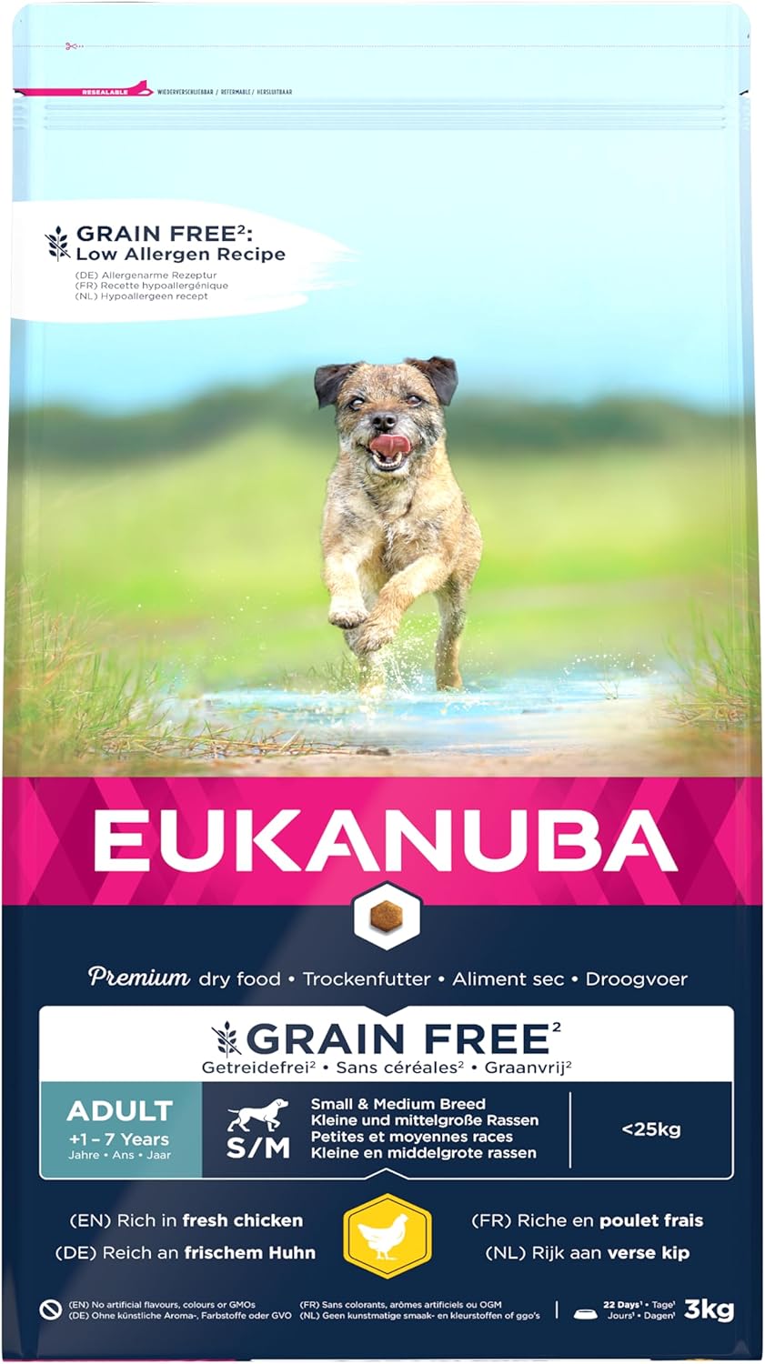 Eukanuba Grain Free Adult Small Medium Dry Dog Food Chicken