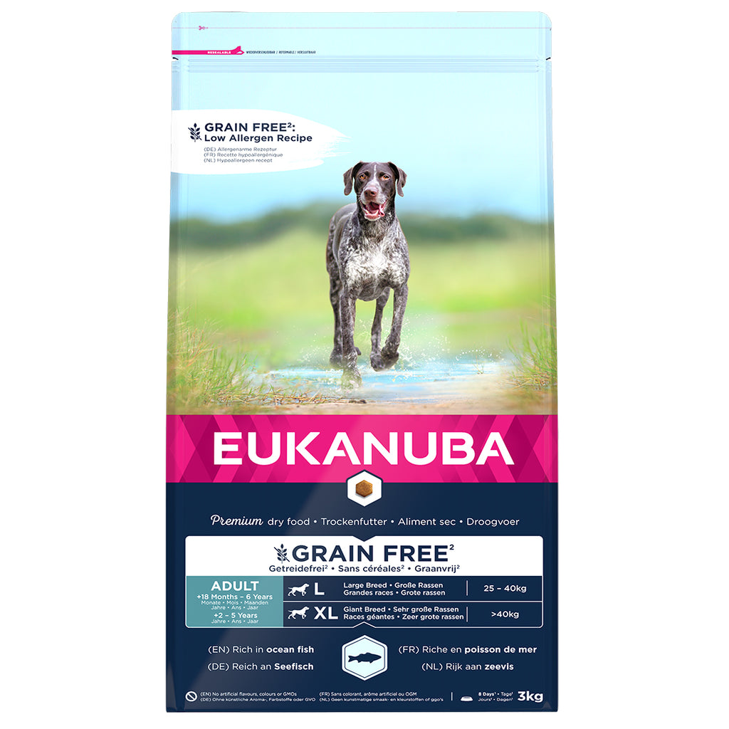 Eukanuba Grain Free** Adult Large Breed Ocean Fish