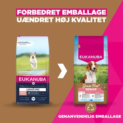 Eukanuba Spannmålsfri Senior Small & Medium med marin fisk