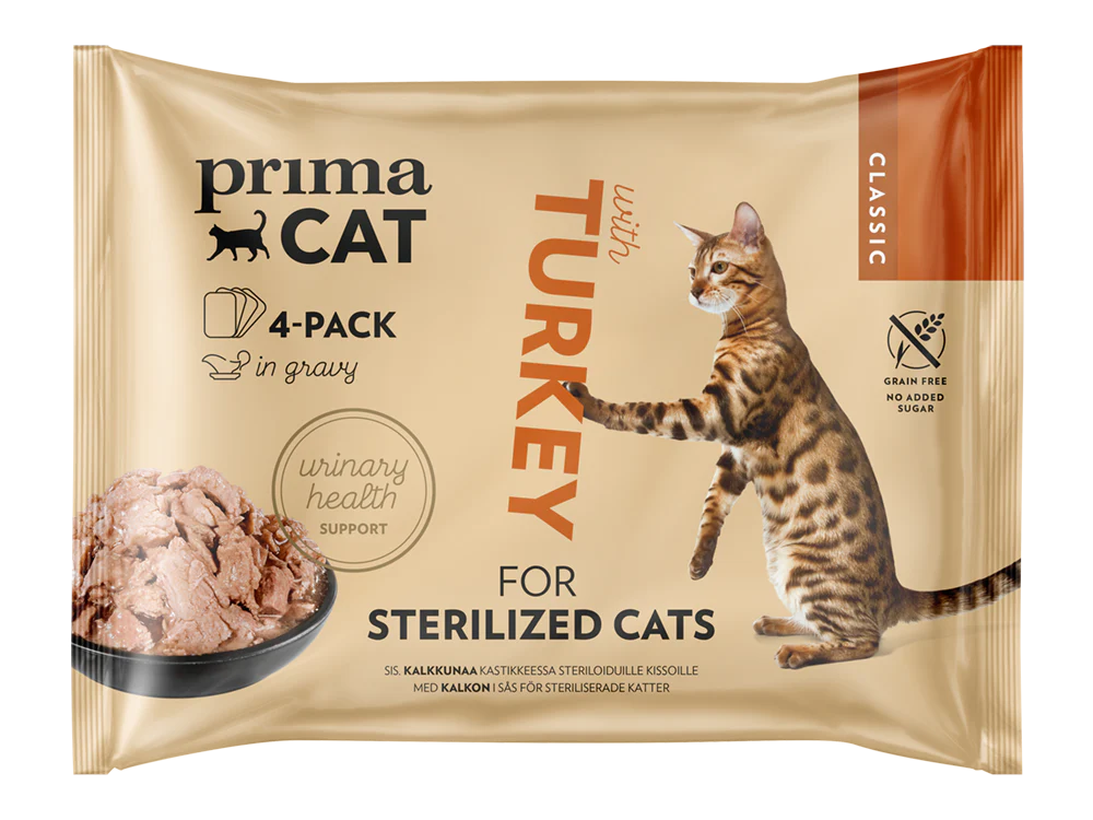 PrimaCat Classic Sterilized Kalkon i Sås