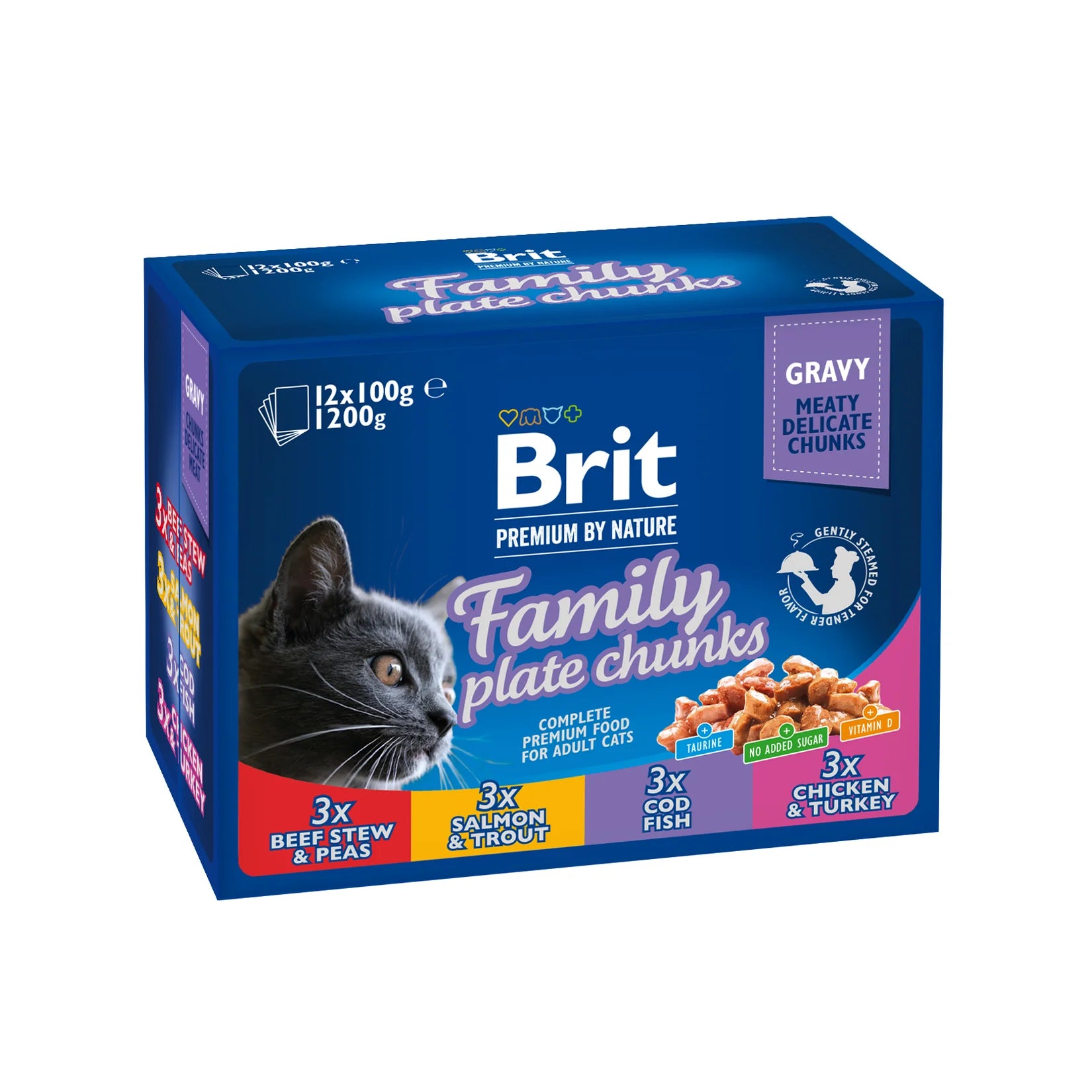 Brit Premium by Nature Katt Fisk & Köttbitar i Sås
