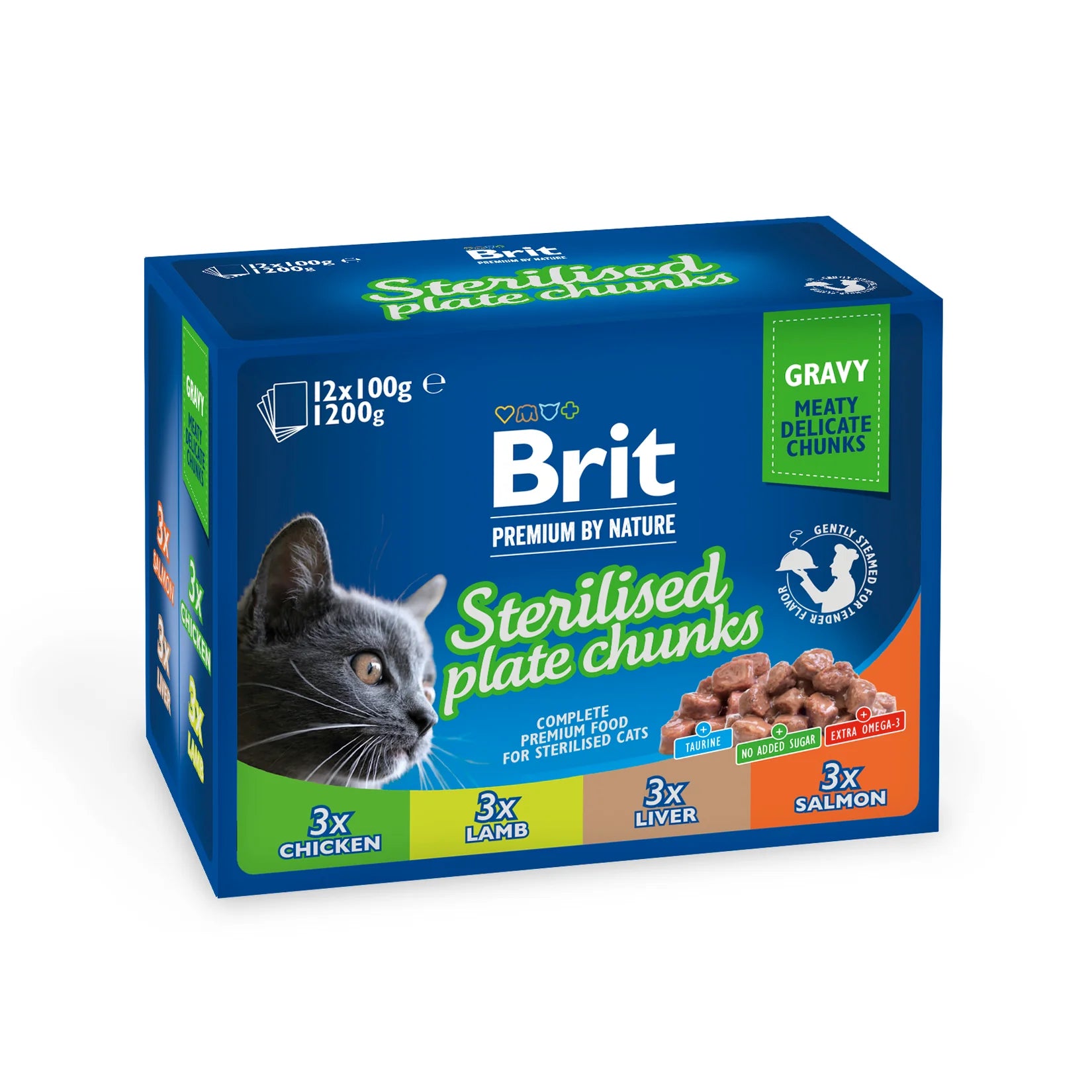 Brit Premium by Nature Katt Sterilized, Bitar i Sås