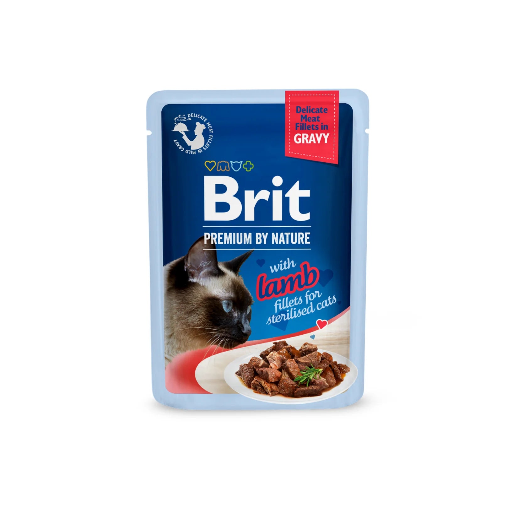 Brit Premium by Nature Katt Sterilized Filéer i Sås Lamm