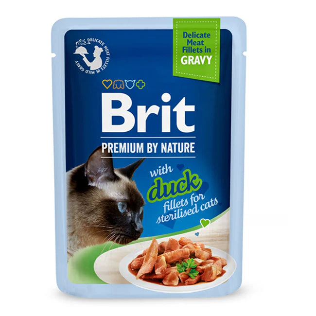 Brit Premium by Nature Katt Sterilized Filéer i Sås Anka