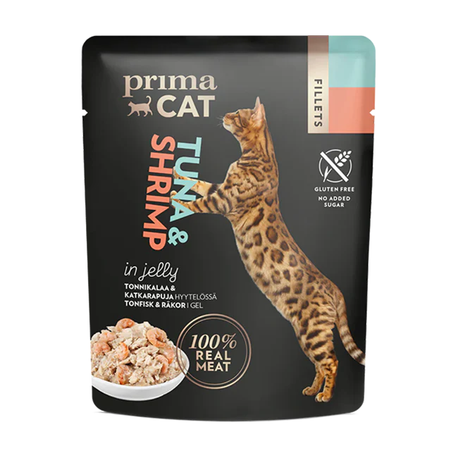 PrimaCat Fillets Tonfisk & Räkor i Gelé