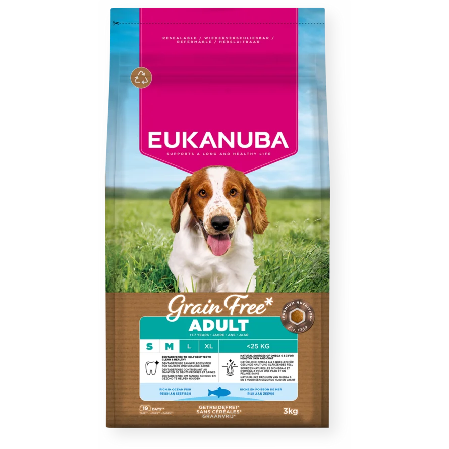 Eukanuba Grain Free* Adult Small/Medium Breed Ocean Fish