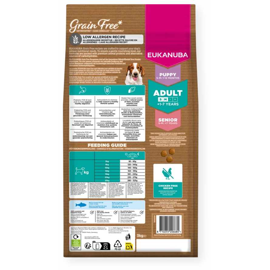 Eukanuba Grain Free* Adult Small/Medium Breed Ocean Fish